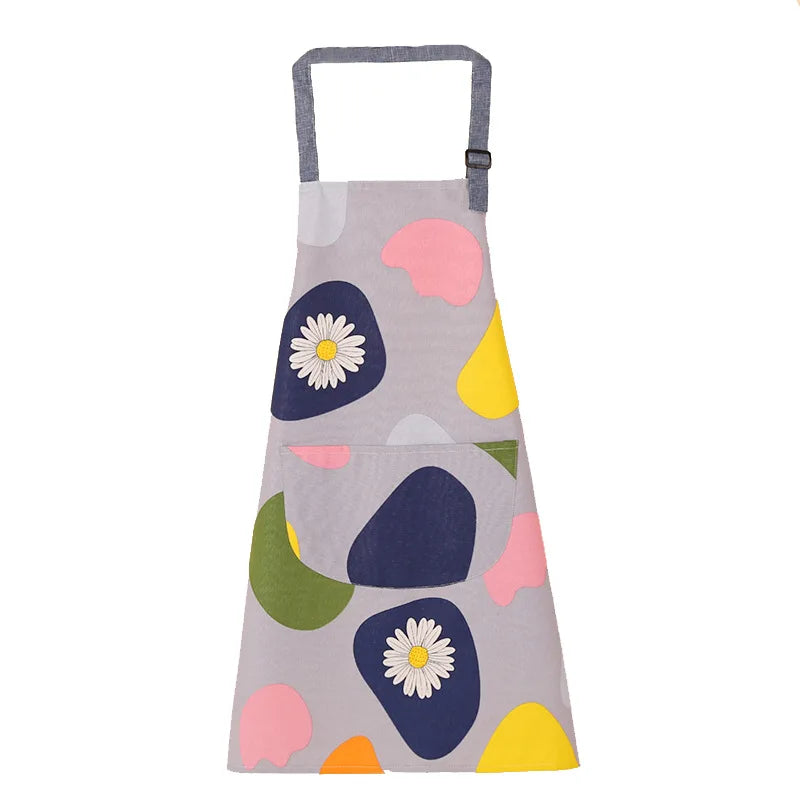 1PC Aprons Fashion Cotton Fabric Waterproof Thickened Dirt Resistant Kitchen Apron and Home Work Clothes Gardening Work Clothing