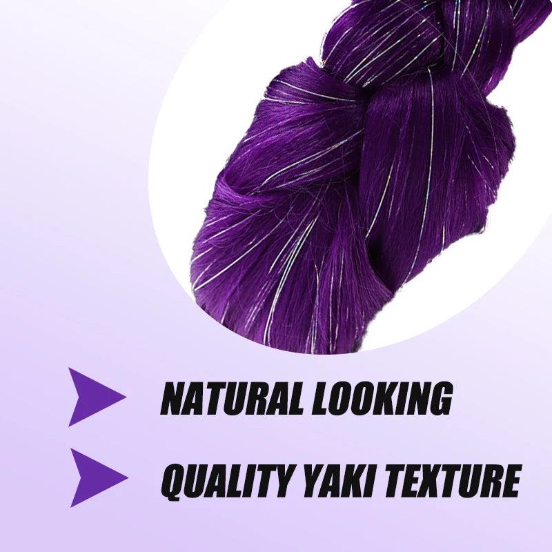 Devil Hunting Girl Group Wig Horsetail Purple Wig Braid Gold Fried Dough Twists Braid