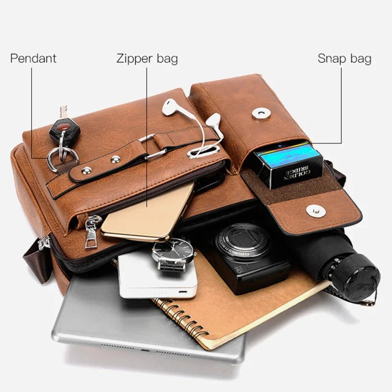 Men Crossbody Bags Waterproof Shoulder Bags Multifunction Travel Work Business Handbags