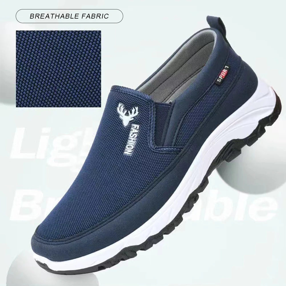 Men Penny Boat Shoes Sports Shoes Breathable Orthopedic Travel Plimsolls Flat Slip On Comfortable Sliding Sleeves for Outdoor