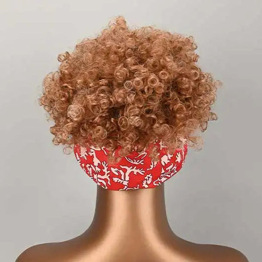 Perruque Bandeau Courte Rousse Afro Frisée