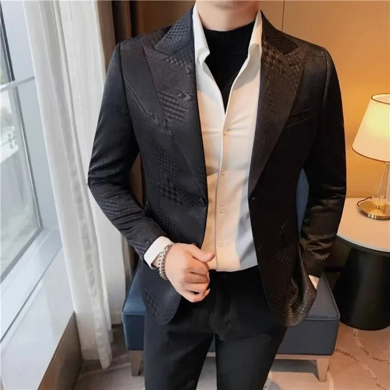 Man Suits and Blazers Single Breasted Blue Coats Jacket for Men Party Clothing Fashion Fashionable Classic Summer Original