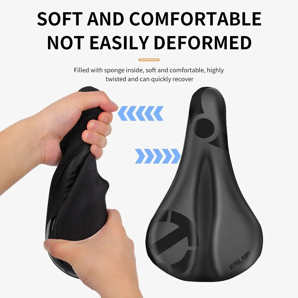 ESLNF Gel Soft Bike Anti-slip Waterproof Saddle Cover Cushion Padded Sport Bicycle Outdoor Shock Absorption Padded Seat Cover