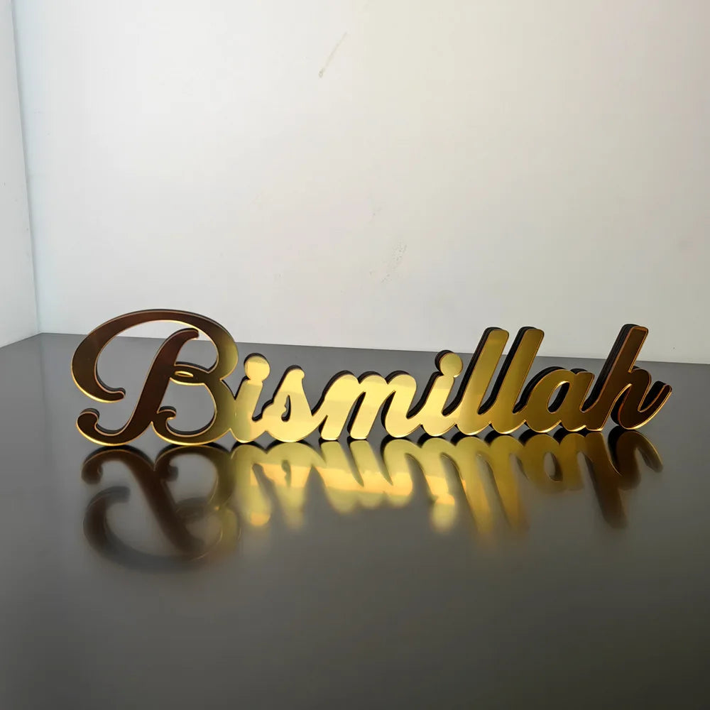 Ramadan Bismillah Acrylic Wooden Ornament Eid Mubarak Home Decoration Islamic Muslim Party Supplies Alhamdulillah Mashallah 2025