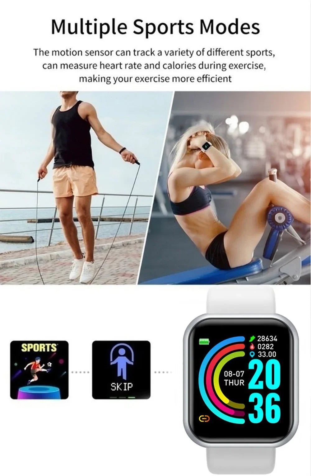 Reloj inteligente multifunción para hombres y mujeres, teléfono conectado por bluetooth, música, pulsera deportiva de fitness, monitor de sueño, smartwatch