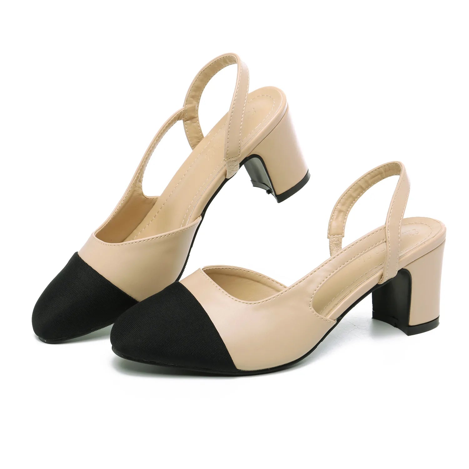 Summer Women Luxury High Heels Shoes for Woman's Color Splicing Mixed Color Round Toe Sandals Ladies Slippers Casual Shoes