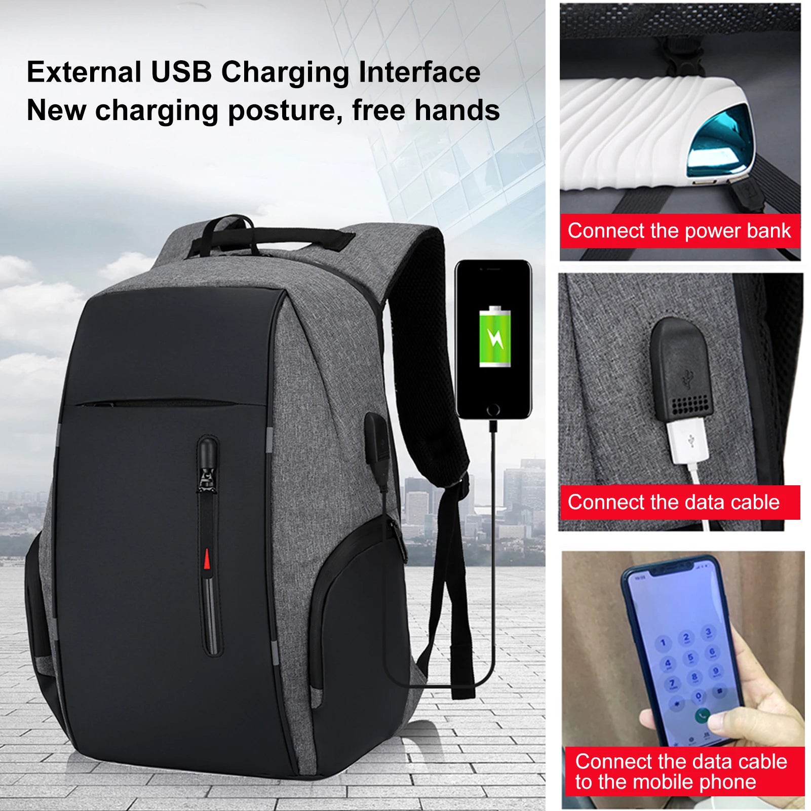 Laptop Backpack For 17 Inch Laptop Bag With USB Port Fashion Waterproof Backpacks One Bag for All Outings, for Men & Women