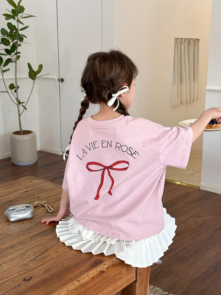 Ropa Infantil Niña Niños Camiseta de Manga Corta Ropa de Niña Verano Tops Ropa de Niños Ropa de Niño Ropa De Niña Ropa De Niño