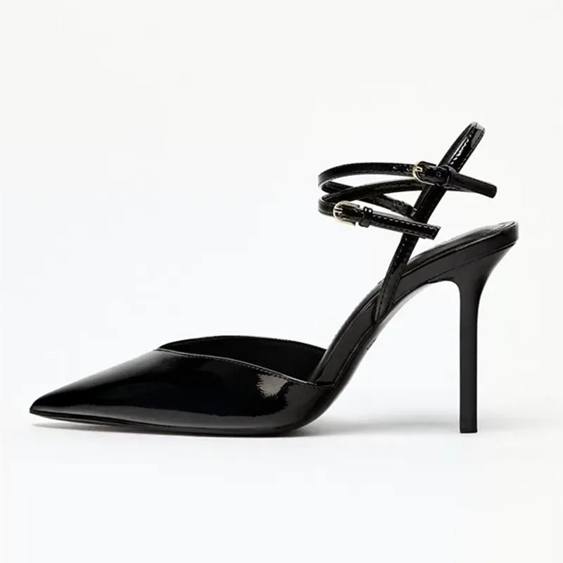 Luxury Designer Brand Heels For Women Sexy Pointed Toe Naked Strap Design Heeled Sandals Elegant Wedding Bridal Shoe Party Shoes