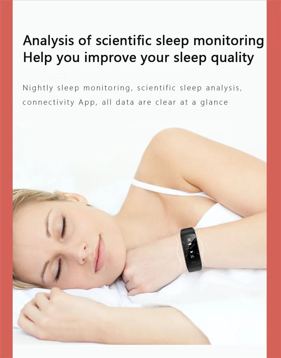 New Smart Bracelet Fitness Watch Connected Wristband Heart Rate Monitor Sleep Tracker Pedometer Band Men Women Smartwatch