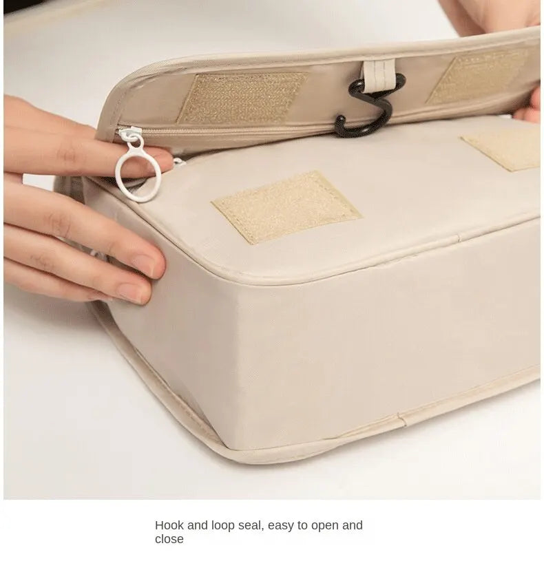 Bolsa de Maquillaje de Viaje, Neceser Organizador de Cosméticos, Impermeable, para Baño, con Gancho, Bolsa de Aseo de Alta Calidad para Mujer