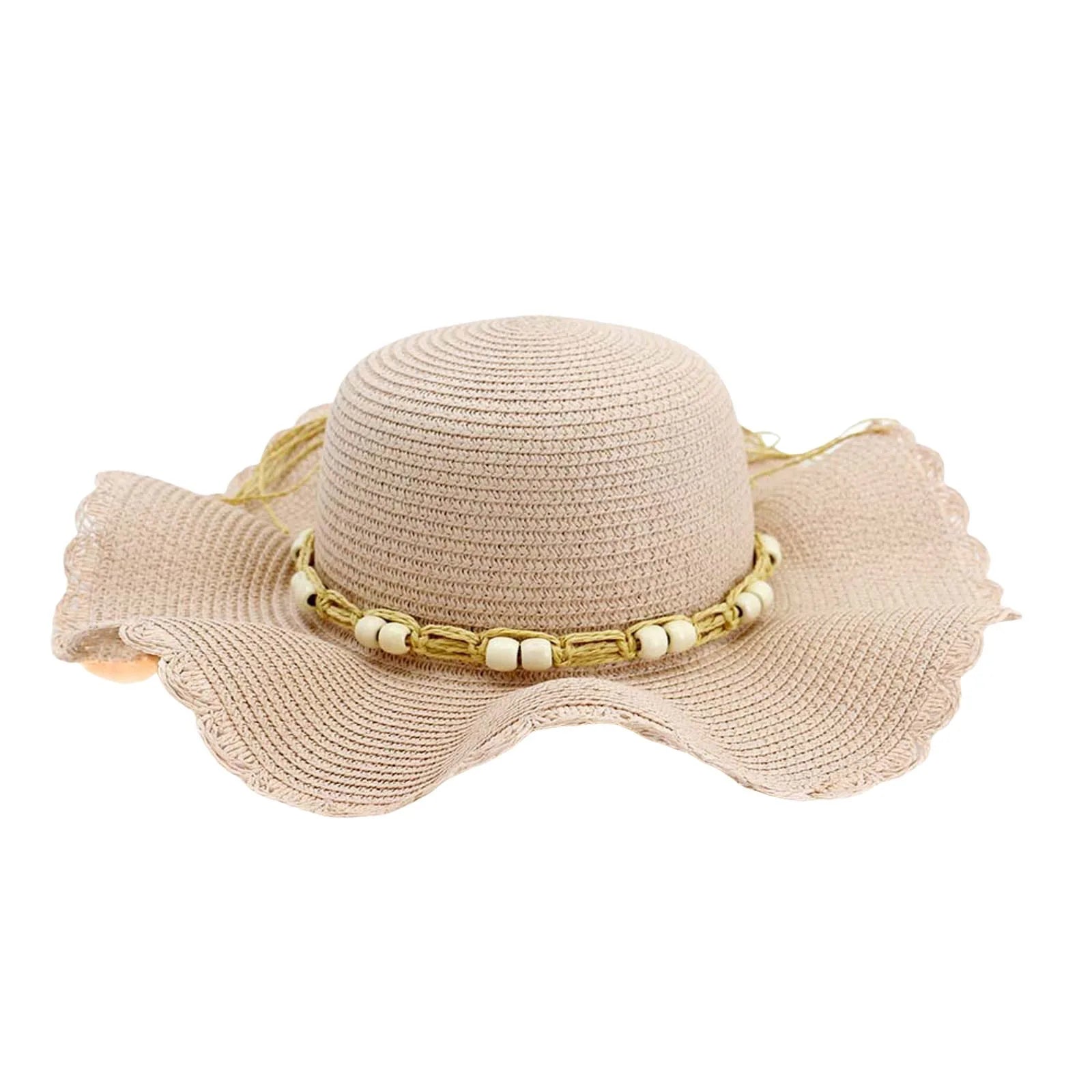 Straw Hat Sun For Women Ethnic Style Summer Beach Holiday Flat Brim Straw Hat New Handmade Paper Straw Beach Sun Hat Women