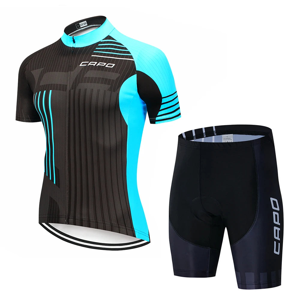 Ropa de Ciclismo Hombre Verano 2025 CAPO Ropa de Hombre Maillot de Ciclismo Bicicleta MTB Deporte Camiseta Profesional Culotte con Tirantes Traje