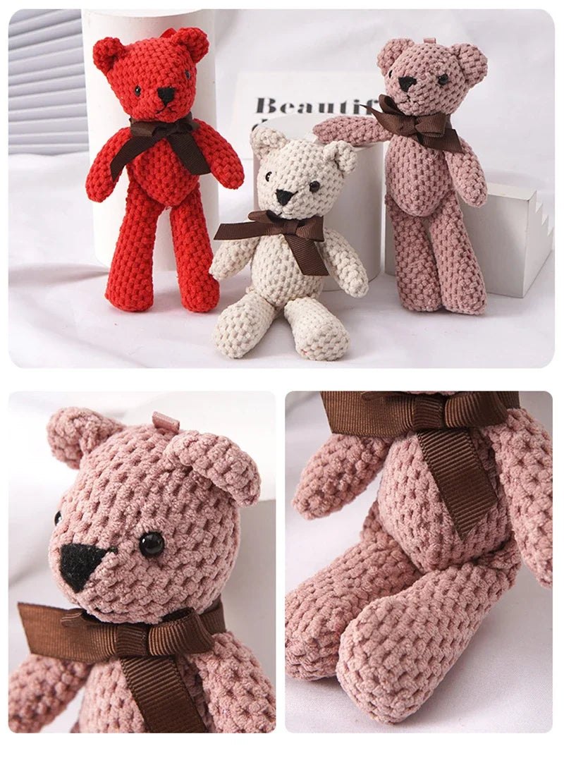 Kids Plush Animals Toys Cute Bear Stuffed Bags Key Pendant Dolls Gifts Birthday Wedding Party Decor Children Baby Bear Stuffed