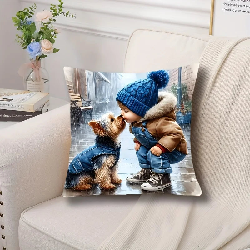 Funda de almohada para niños y perros - Regalo de felpa suave, sin relleno de almohada, diseño adorable para la decoración de la habitación de los niños, perfecto para los amantes de las mascotas