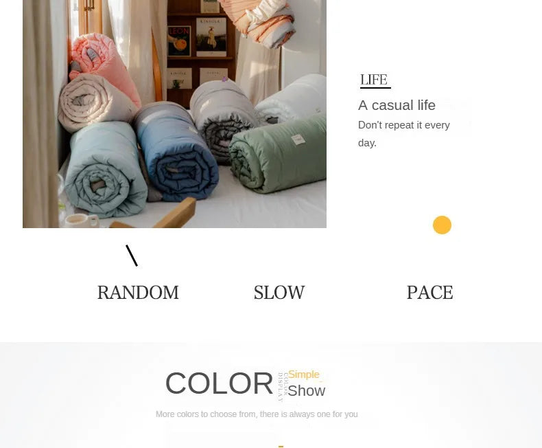 New Japanese polyester cotton quilted summer quilt skin-friendly washable light luxury style solid color lightweight