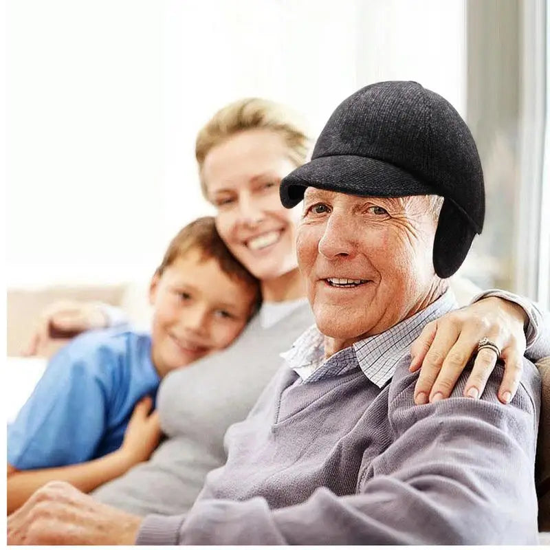 Wool Baseball Caps Fashionable Men Warm Hats Beanie With Brim Mens Ball Caps Mens Baseball Hats With Earmuff For Cycling Running