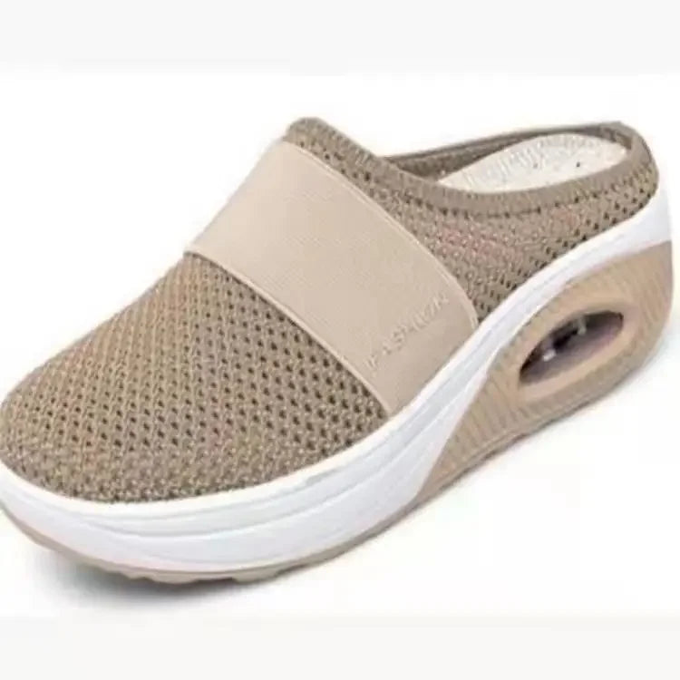 Air Cushion Slip-On Women Walking Shoes Orthopedic Diabetic Ladies Platform Mules Mesh Lightweight Slippers Wedge Female Sneaker