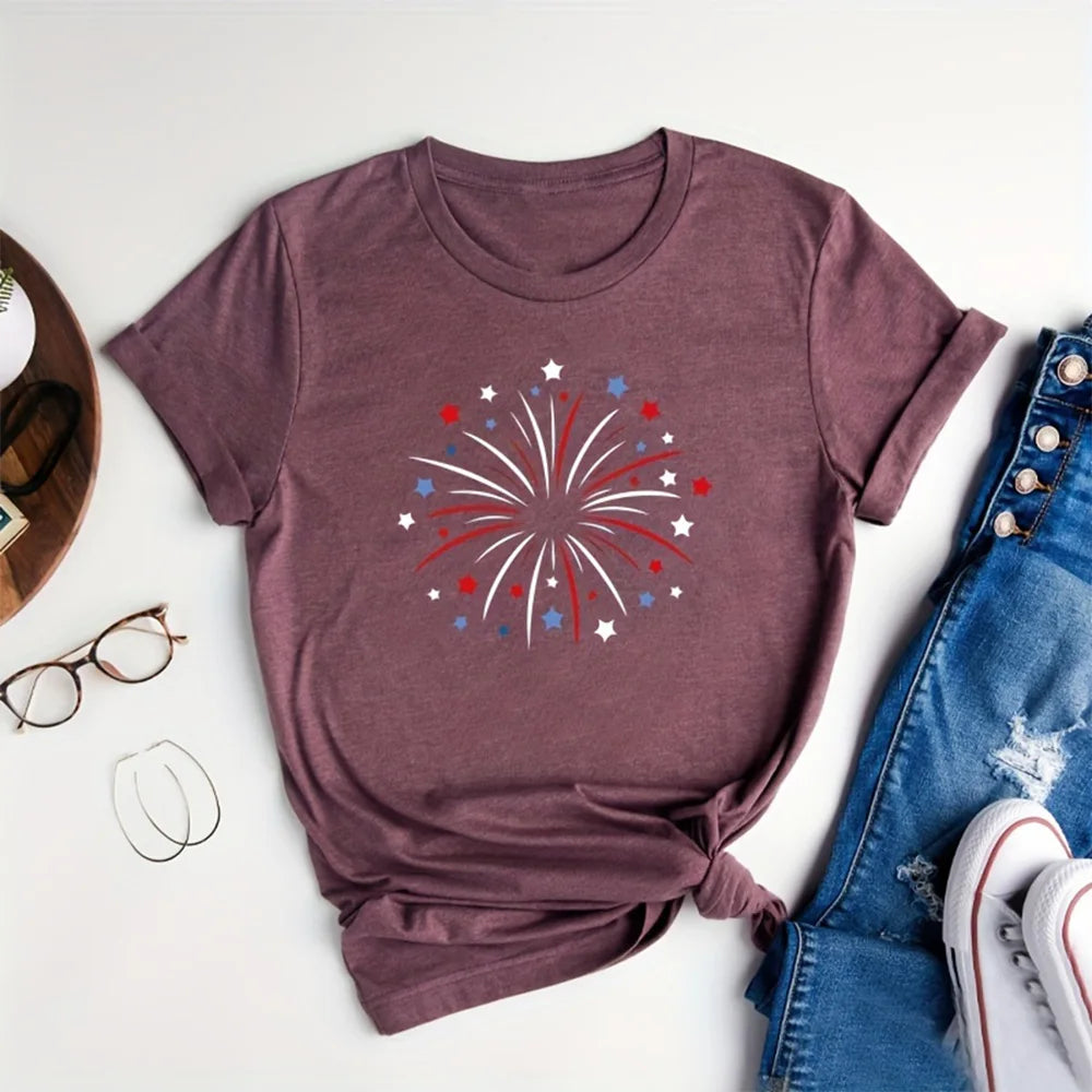 Camiseta floral con bloques de color – Estilo informal y veraniego