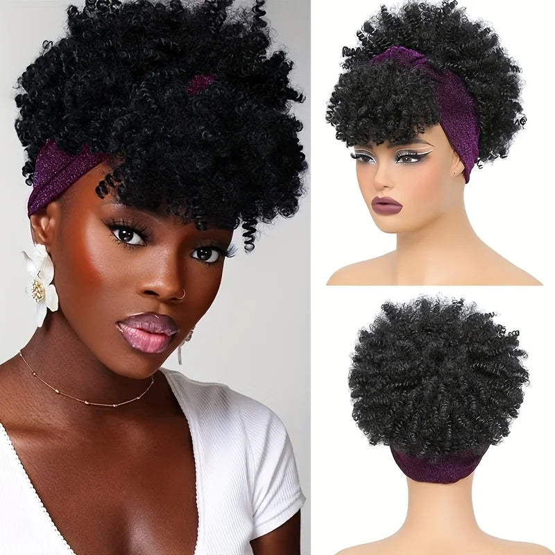 Afro Curly Headband Wig