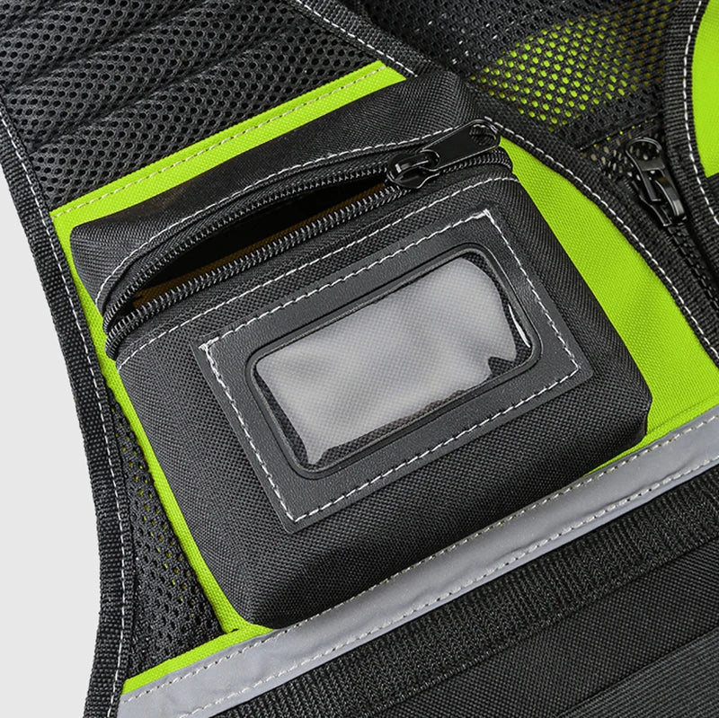 Workwear Allround Work Tool Vest Safety Vest with Multi-pockets and Zipper Heavy Duty Tool Vest for Electricians