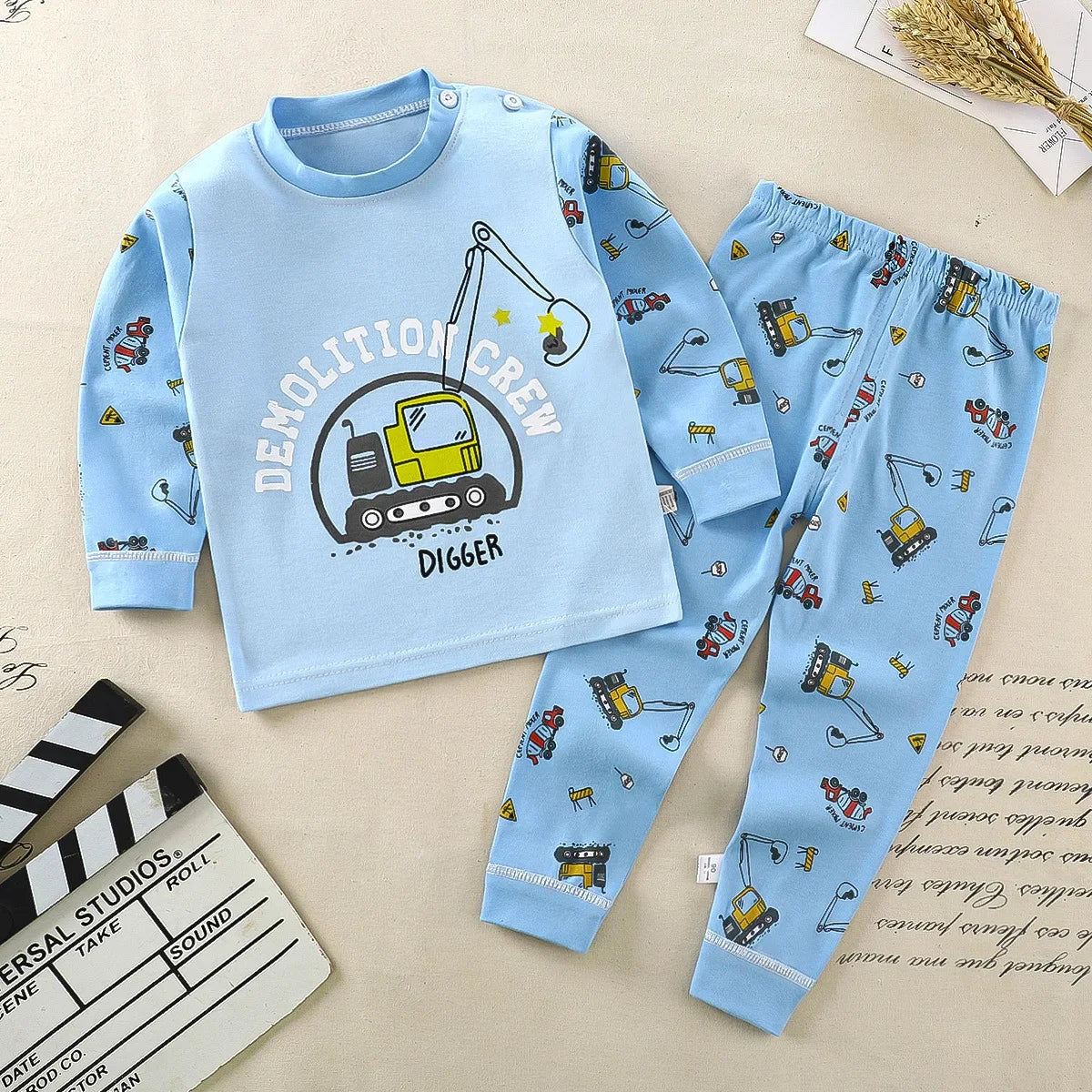 Ropa para niños Conjuntos infantiles Ropa para niños y niñas Algodón Ropa de otoño e invierno Pantalones Pijamas Ropa interior Regalo de Navidad