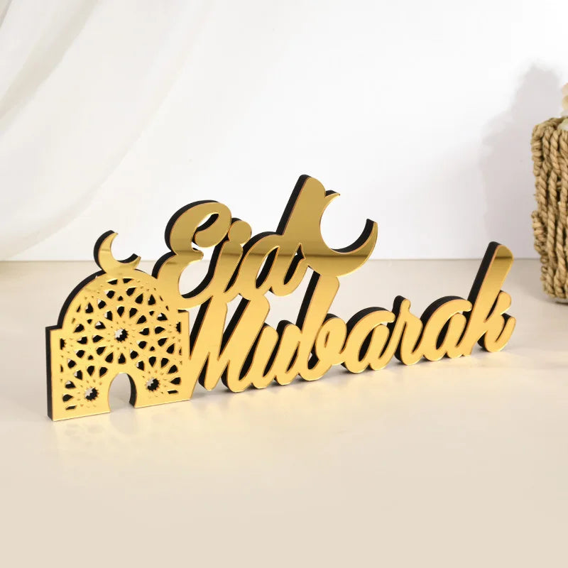 Ramadan Mubarak Acrylic Ornament Eid Mubarak Ramadan Kareem Decoration for Home Islamic Muslim Party Decor Eid Al Adha Gift