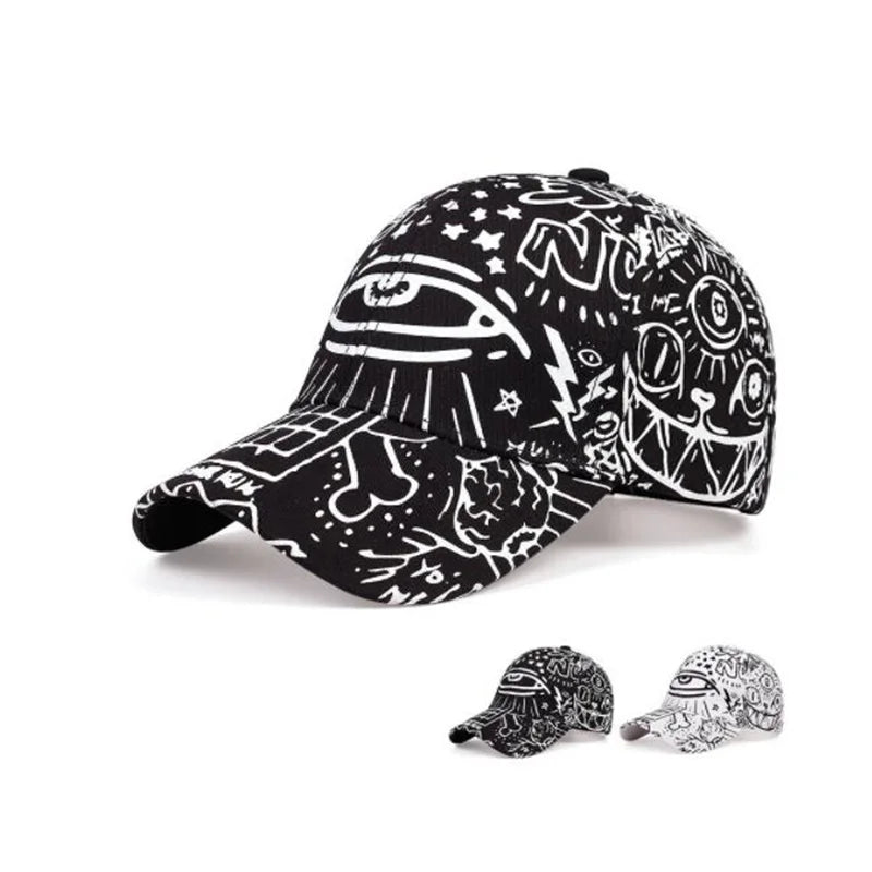 Fashion New Graffiti eyes Luminous cap Hip hop Cap Hats for men women Vintage flat hat Baseball Cap 70014