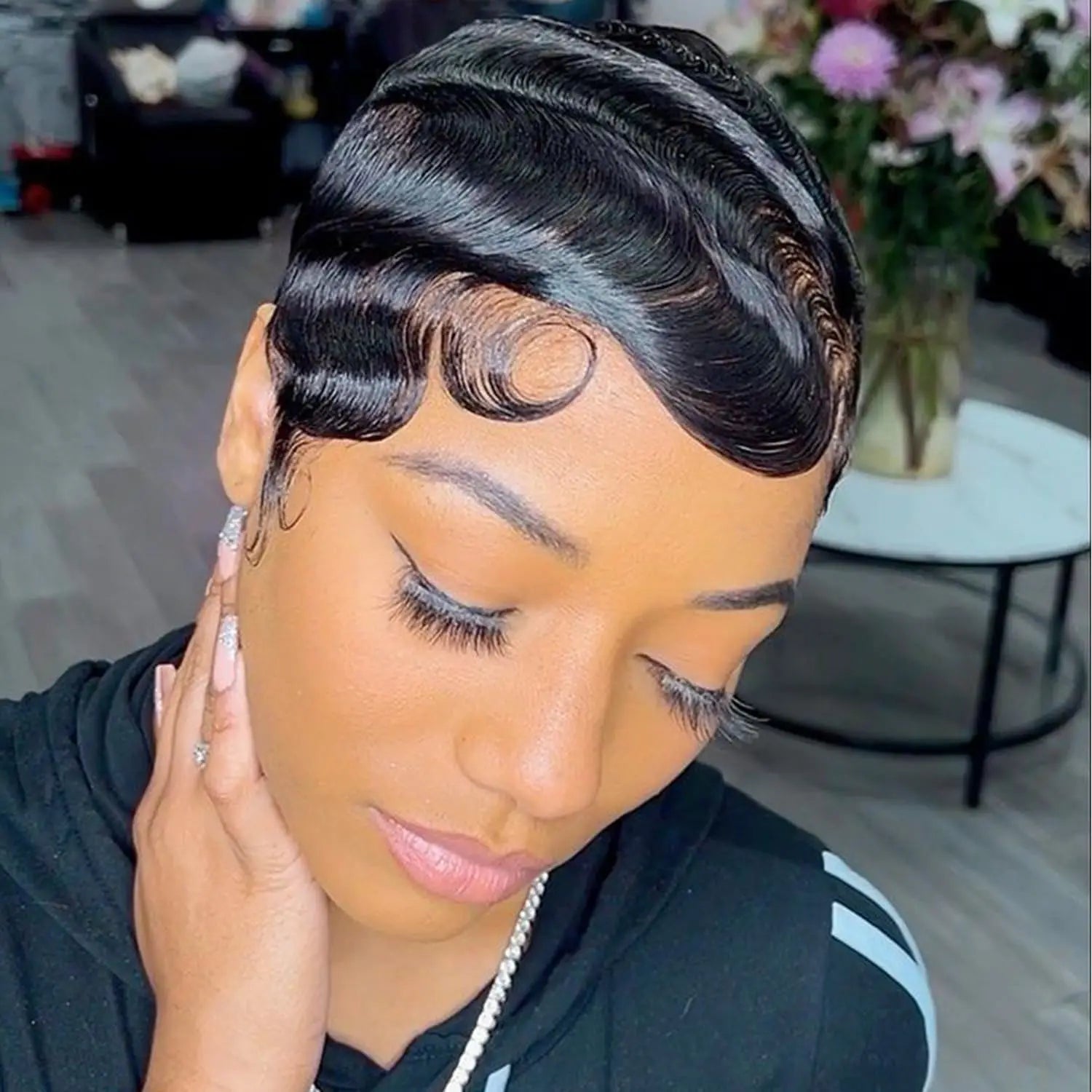 Finger Wave Pixie Wig