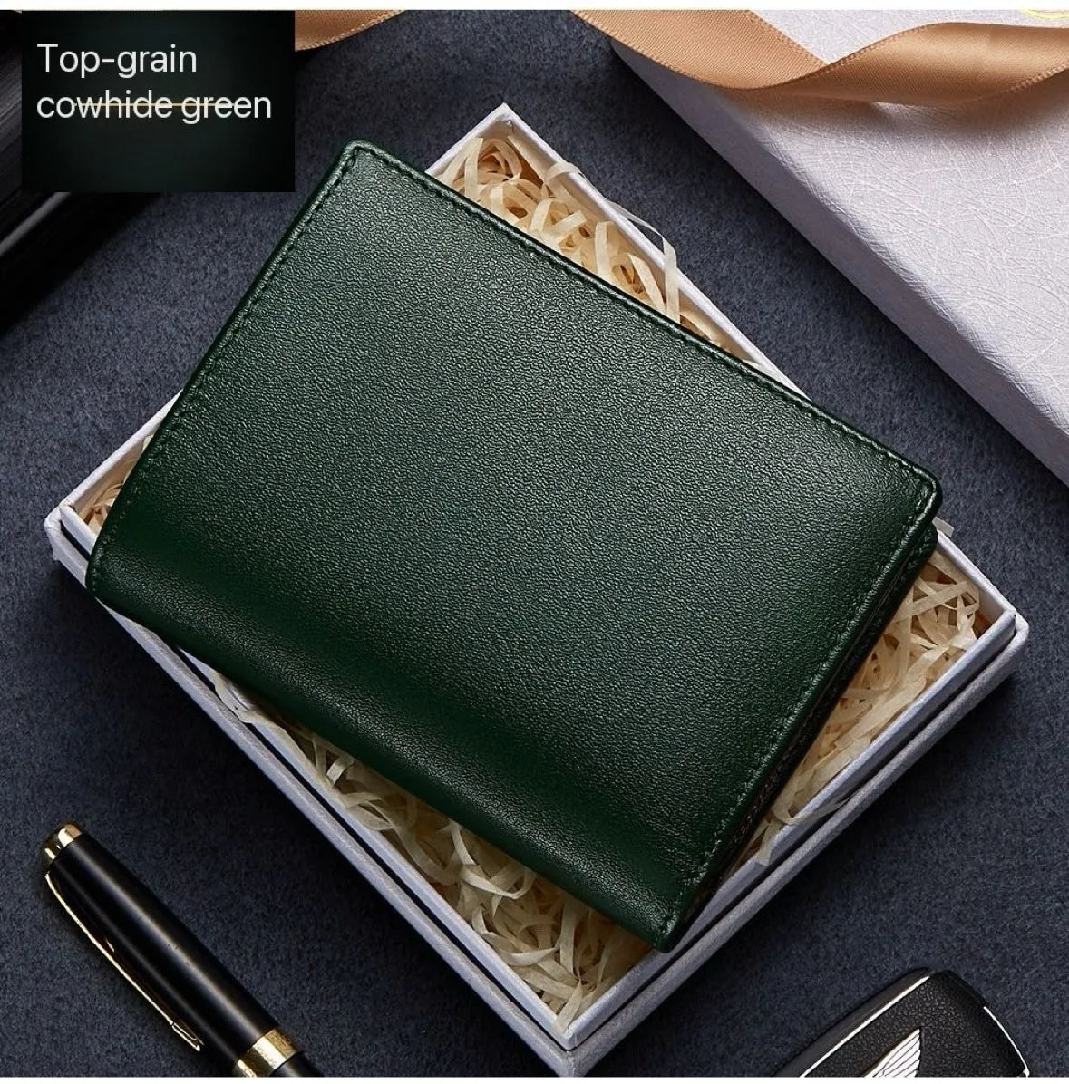 Men's Leather Wallet, Genuine Leather, Adult Luxury Brand Zipper, Large Capacity, Multiple Card Slots, Top Layer Cowhide Wallet