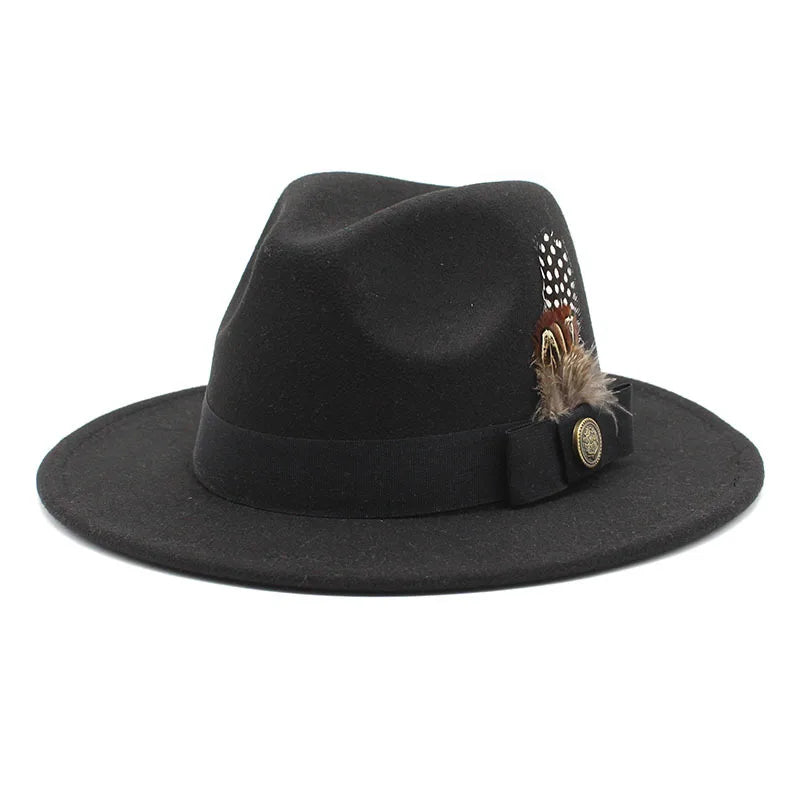 Sombrero Fedora Clásico de Plumas