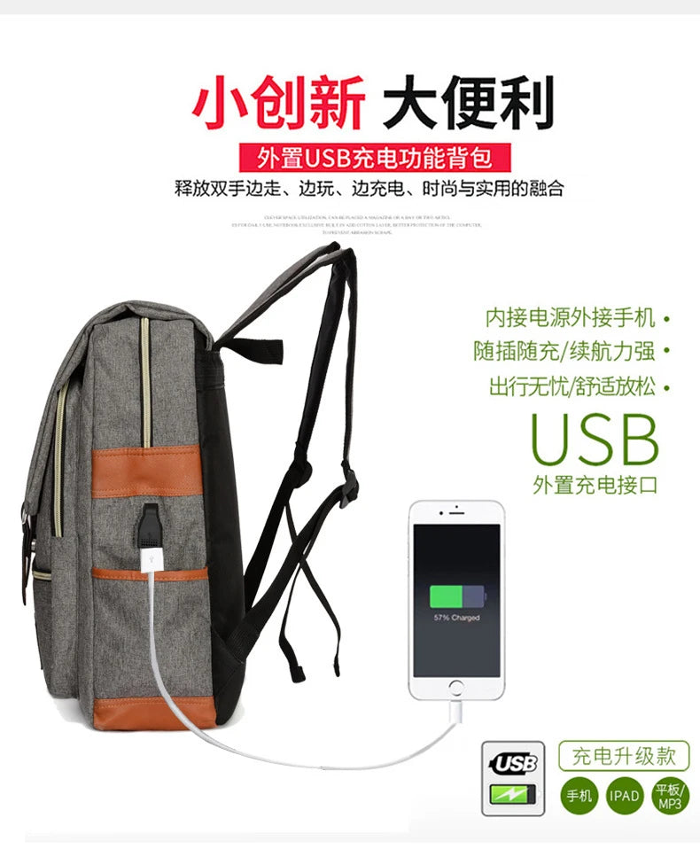 Backpack, Casual Large-Capacity Laptop Bag, Student School Bag, Multi-Functional Bag, Outdoor Travel Backpack, Unisex Bag