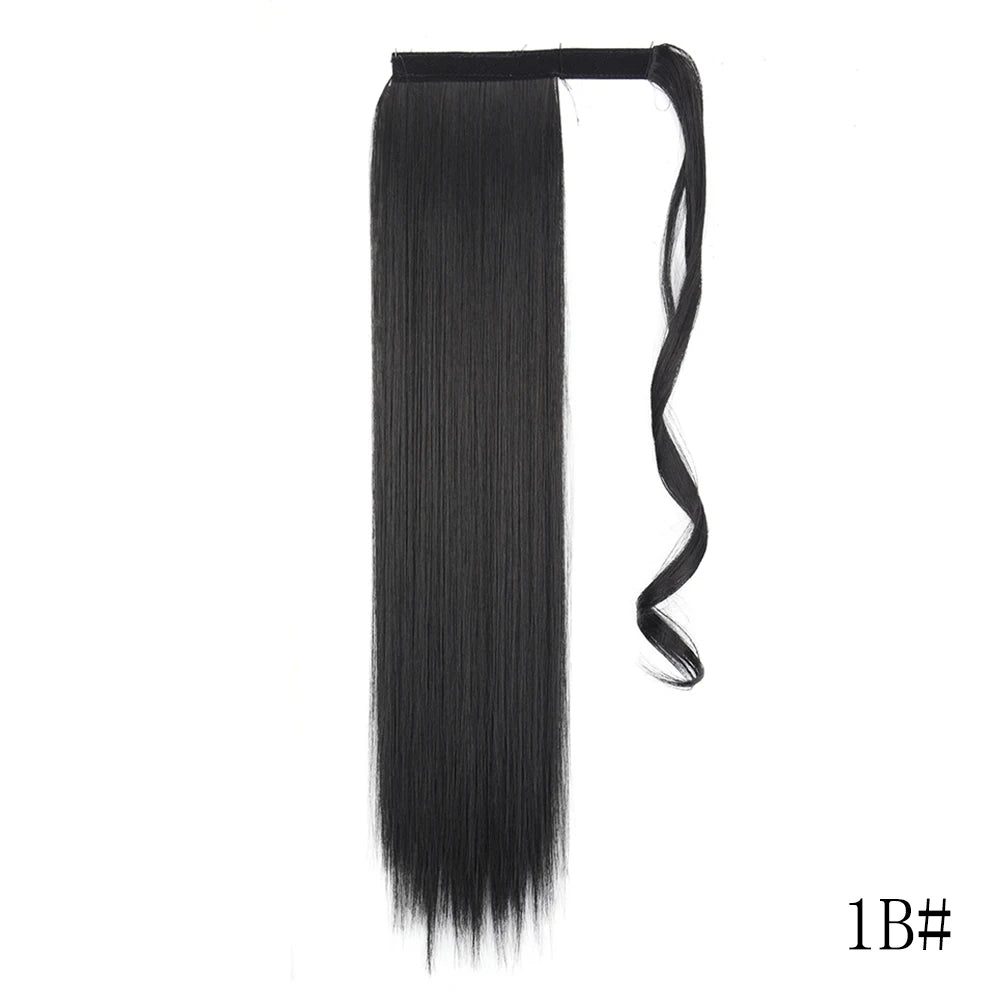 LISI GIRL Synthétique 22/34 Pouces Queue de Cheval enroulée Extensions de Cheveux Bouclés Afro Longs Postiches Queue de Cheval Faux Cheveux Résistant à la Chaleur