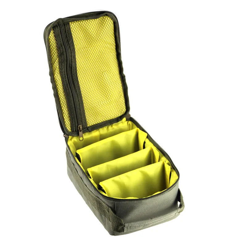 Bolso de pesca impermeable, portátil, con 3 divisores ajustables para carretes de spinning y baitcasting