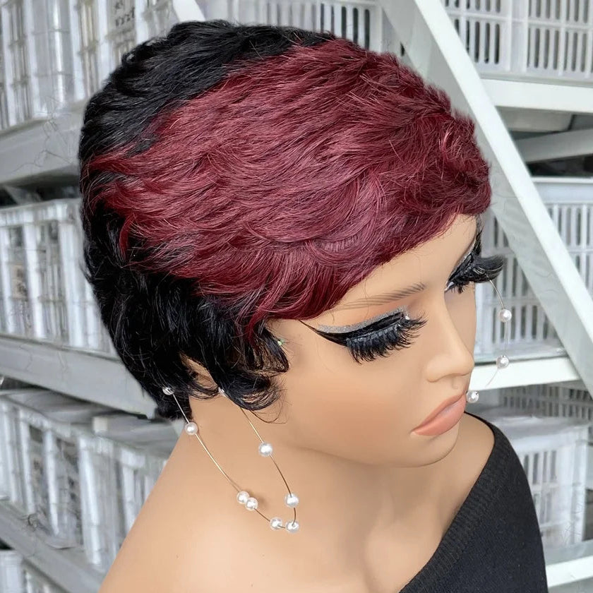 Ombre Curly Pixie Wig