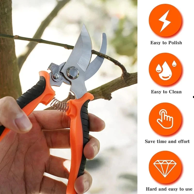 Gardening pruning shears - Professional sharp over-the-bridge pruning shears - Tree pruning tools - Manual pruning shears - Gard