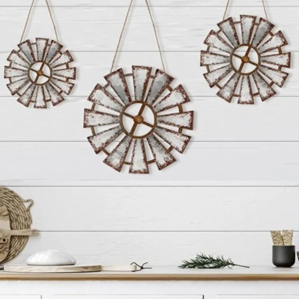 Vintage Wood Windmill Wall Decor Rustic Style Country Theme Windmill Home Decor Hanging Unique Rustic Wall Art Living Room Decor