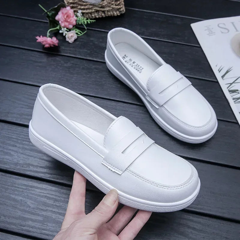 Summer White Nurse Shoes Women Soft Sole Fashion Comfortable Casual Comfortable Non-slip Flat Sports Walking Shoes 2025