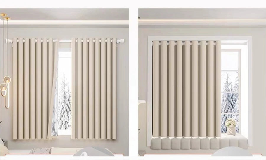 Cortinas para dormitorio con aislamiento acústico y reducción de ruido, modernas y sencillas, cortinas 100% opacas para sala de estar, estores para balcón