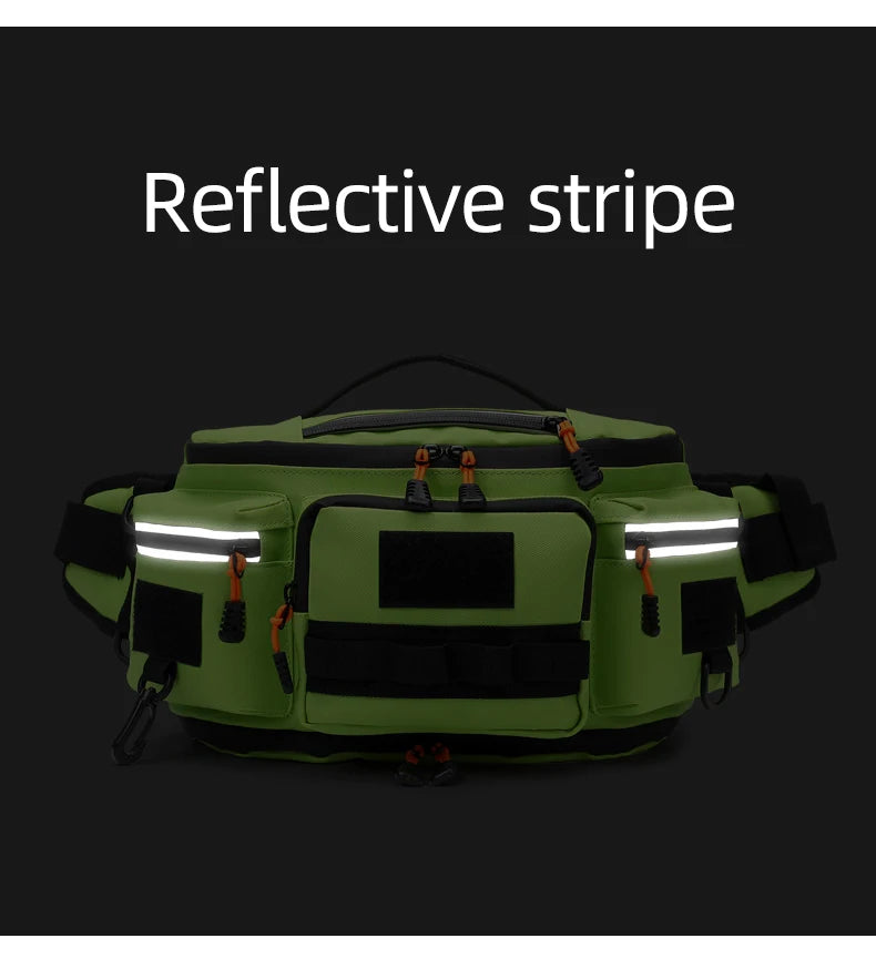 Fishing Lure Waist Bag Large Fish Box Accessories Outdoor Sports Tackle Gear Belt Bag Multi-pockets Crossbody Fishing Bag