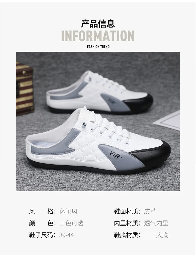 Men's Fashion Soft-soled Half Slippers Men Trendy Casual Shoes Soft Sole Non-slip Shoes New Outdoor Walking Shoes Zapatos Hombre
