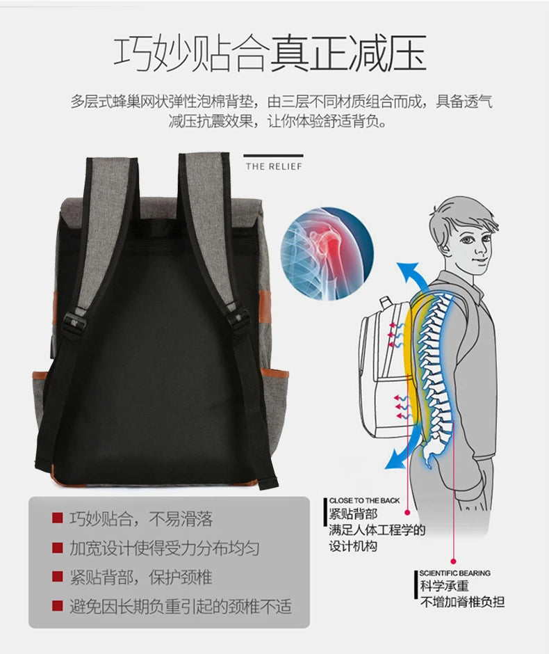 Backpack, Casual Large-Capacity Laptop Bag, Student School Bag, Multi-Functional Bag, Outdoor Travel Backpack, Unisex Bag