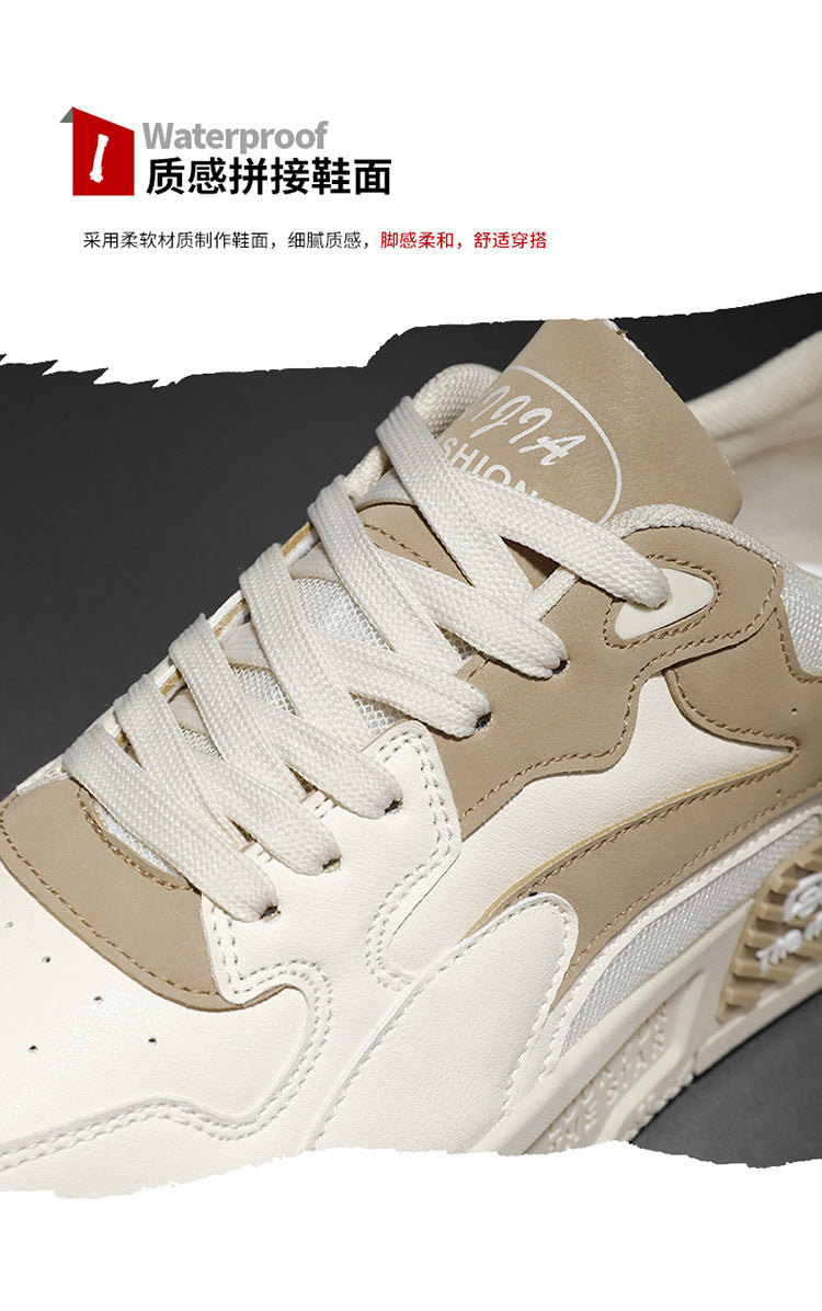 Zapatillas de hombre de otoño Novedad, calzado de plataforma cómodo para hombre, tendencia 2023, zapatillas vulcanizadas con cordones, zapatillas casuales blancas
