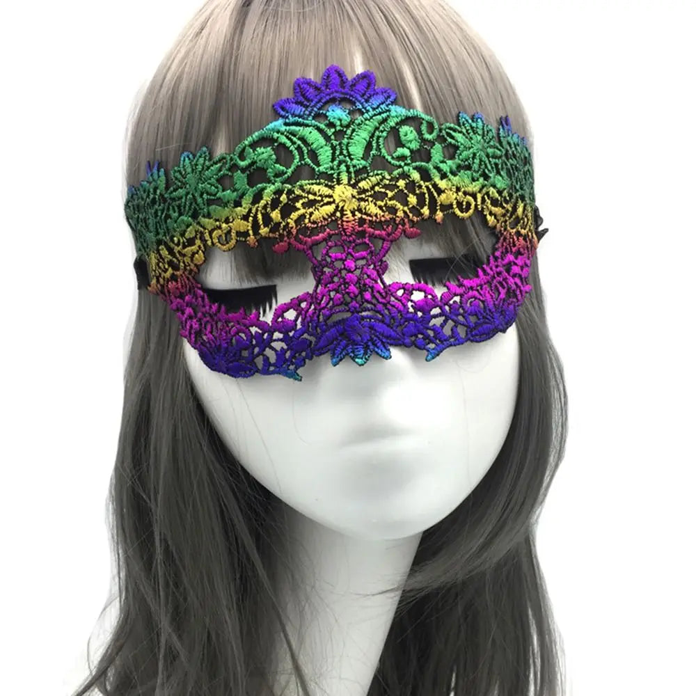 Show Queen Bronzing Costume Eye Mask Halloween Supply Cosplay Prom Props Dance Masks Venice Mask Lace Masquerade Party Supplies