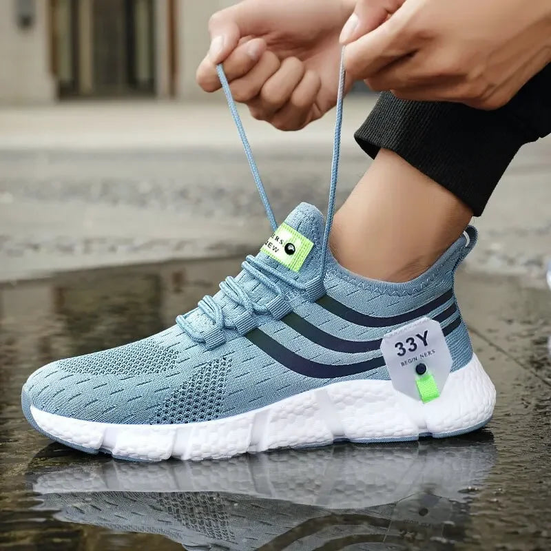 Men's Walking Shoes with Comfortable  Fashionable Grid Design Versatile Lightweight Breathable Anti Slip Outdoor Training Shoes
