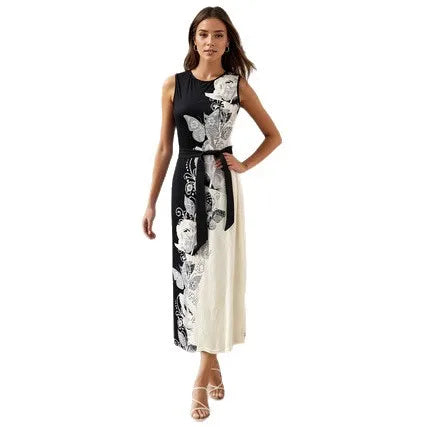 Vestido Midi con Estampado Floral 3D para Mujer – Elegante, de Inspiración Francesa y Perfecto para el Verano