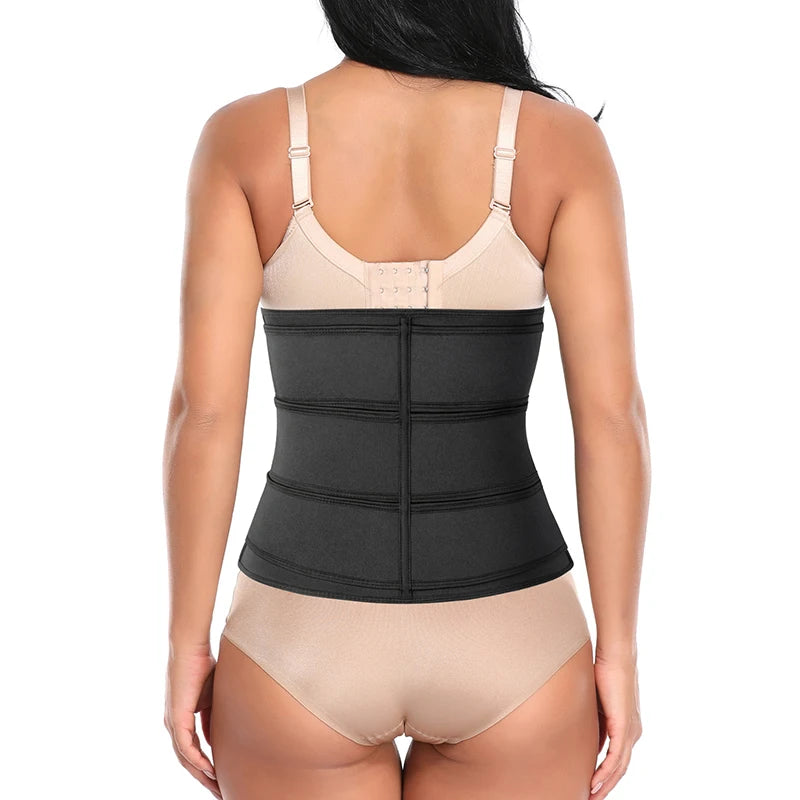 Women Waist Trimmer Tripple Belts Body Shaper Trainer Shapewear Girdle Tummy Control Slimming Fat Burning Postpartum Sheath Belt