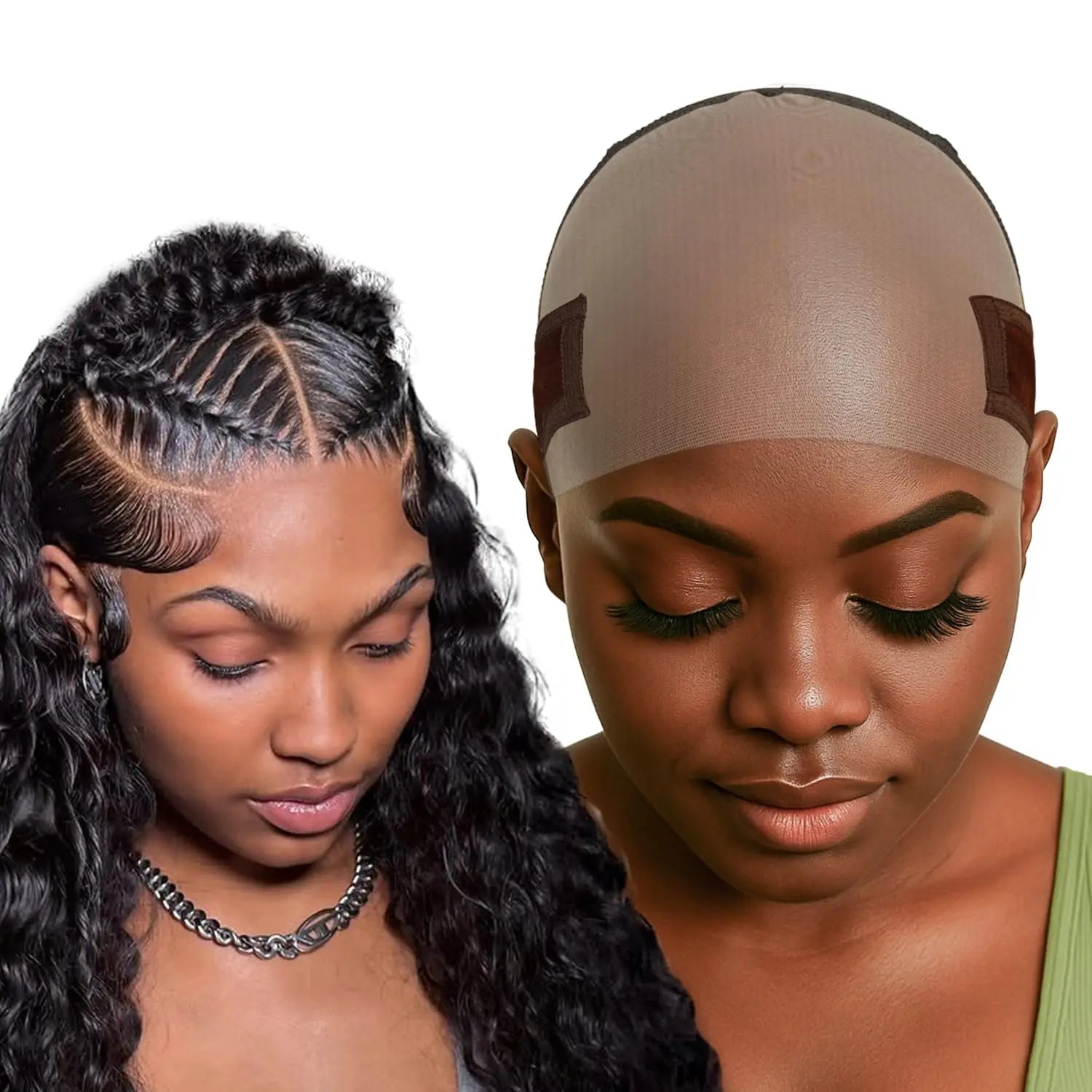 Labhairs Lace-MAX Wig Grip Cap for Women - Non Slip, Adjustable Wig Caps Holds Glueless Wigs Securely in Place, Reusable HD Lace Cap with Headband for Lace Front Wigs, One Size Fits All (Brown)