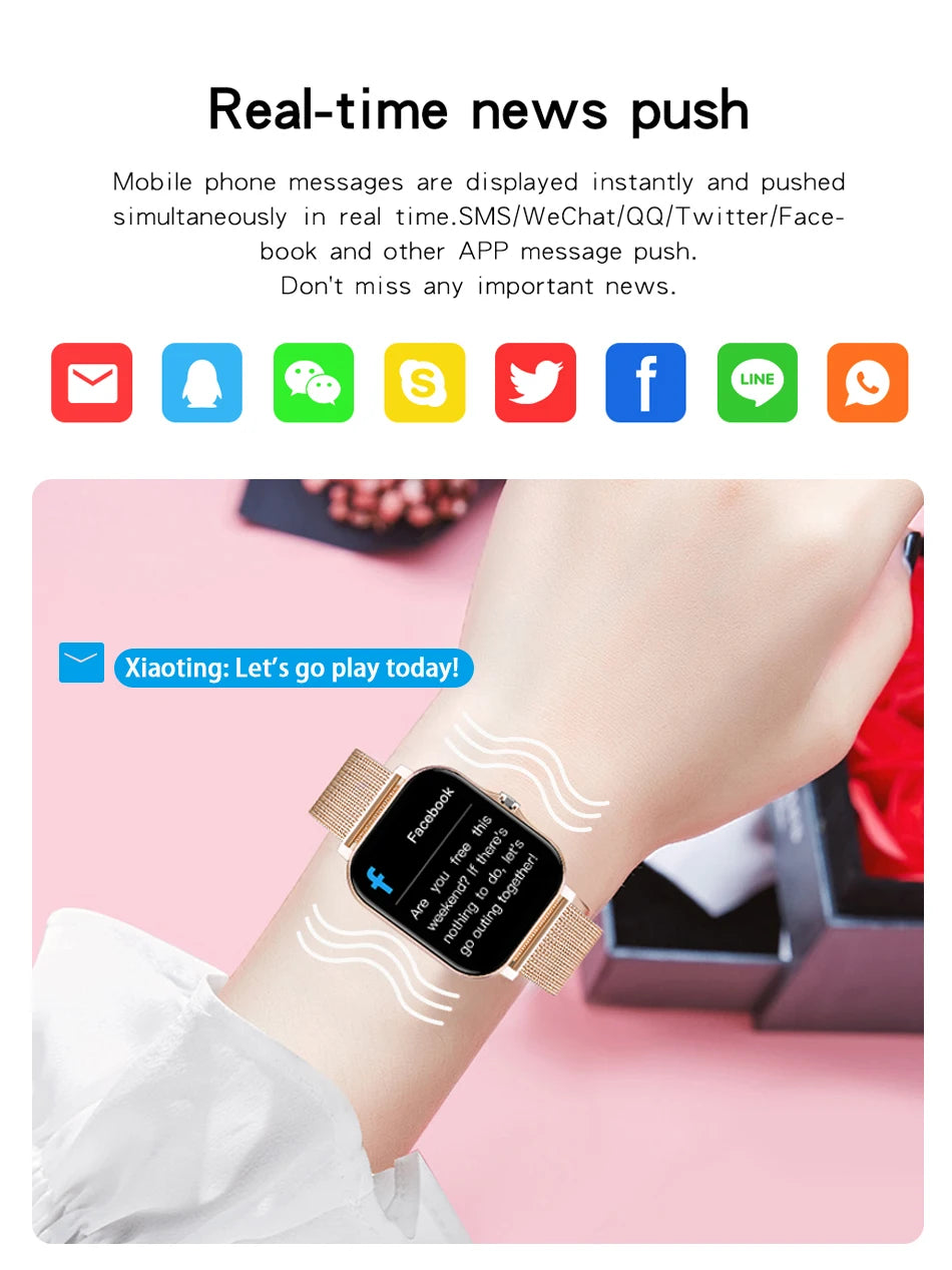 Smart Fitness Tracker Watch for Android/iOS - IP68, Heart Rate/Blood Oxygen/Sleep Monitoring, 8 Sports Modes, Breath Training