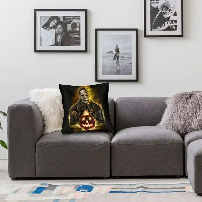 Halloween Inferno Cushion Cover Double Side 3D Print Horror Movie Throw Pillow Case for Sofa Fashion Pillowcase Home Decor